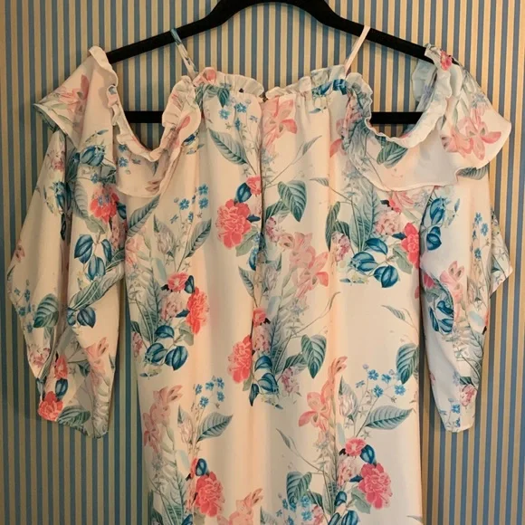 NWT Parker cold shoulder floral blouse size XS - Picture 4 of 6